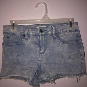 Denim Acid-washed Distressed Shorts
